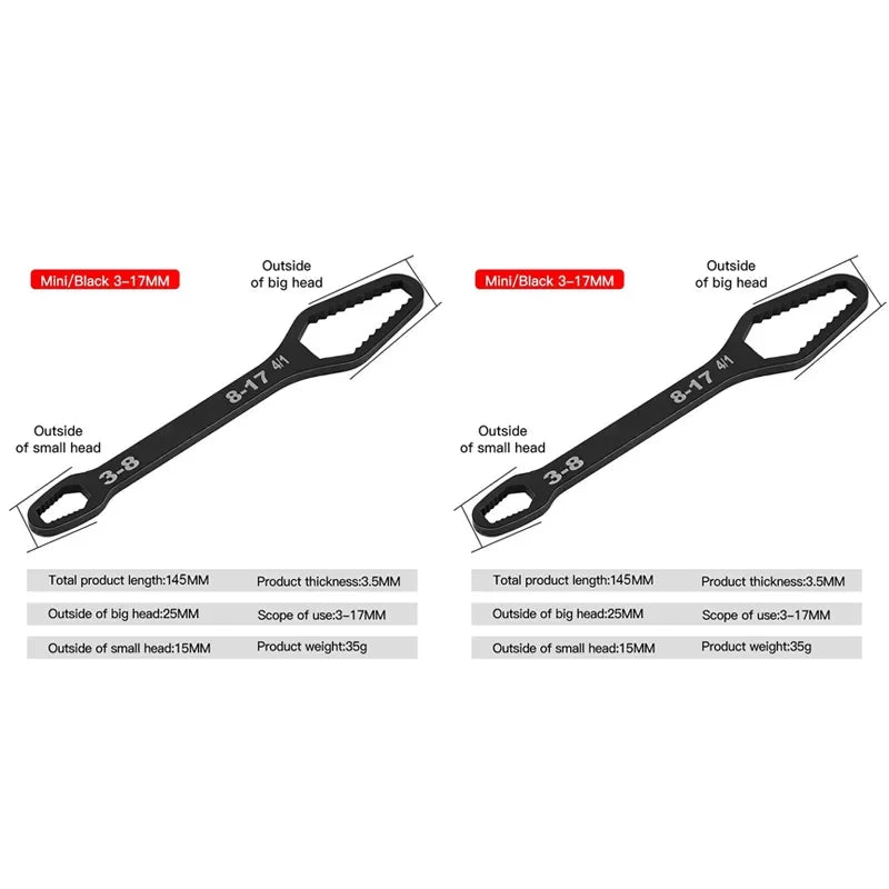 Universal Multi-size Double End Wrench