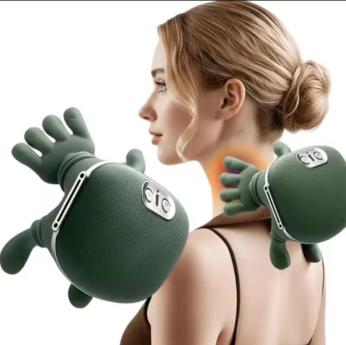 .Heated  Neck And Back Massager, Bionic Neck Shoulder Massager, Electric Kneading Muscles Massager