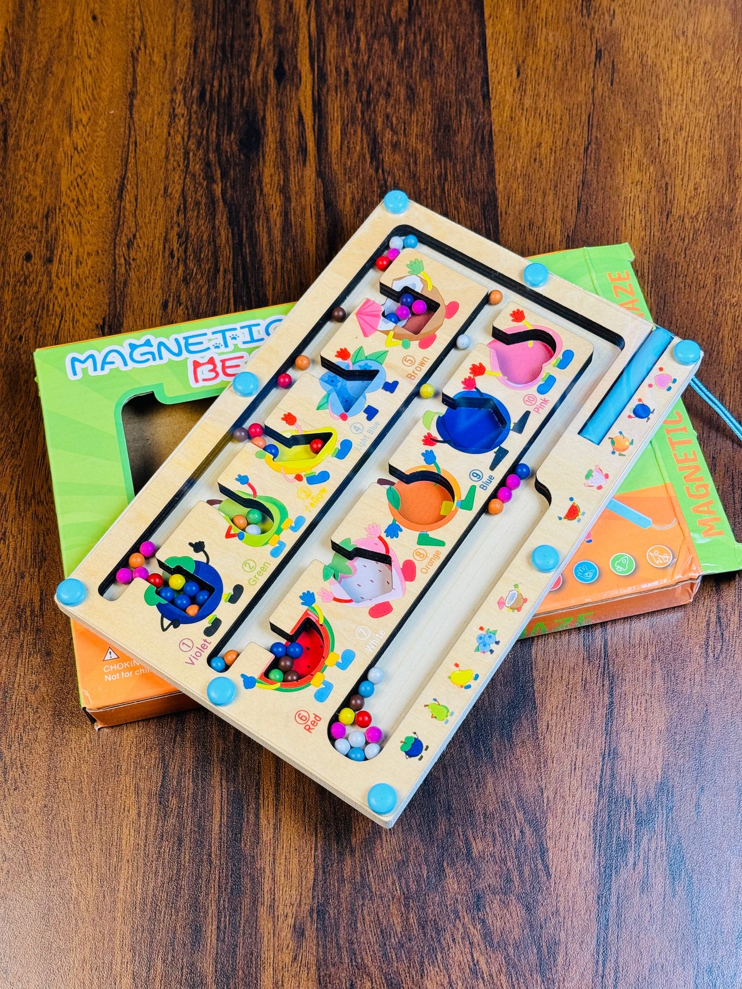 Wooden Magnetic Color Classification Maze