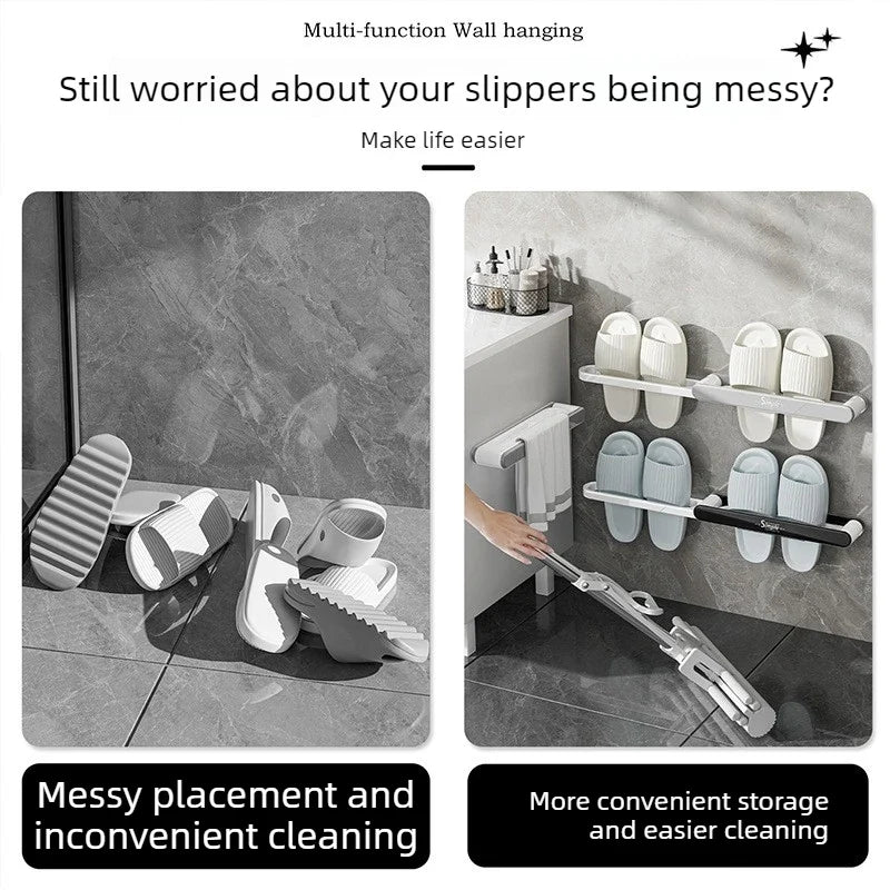 3 in 1 Wall Mounted Slipper Rack