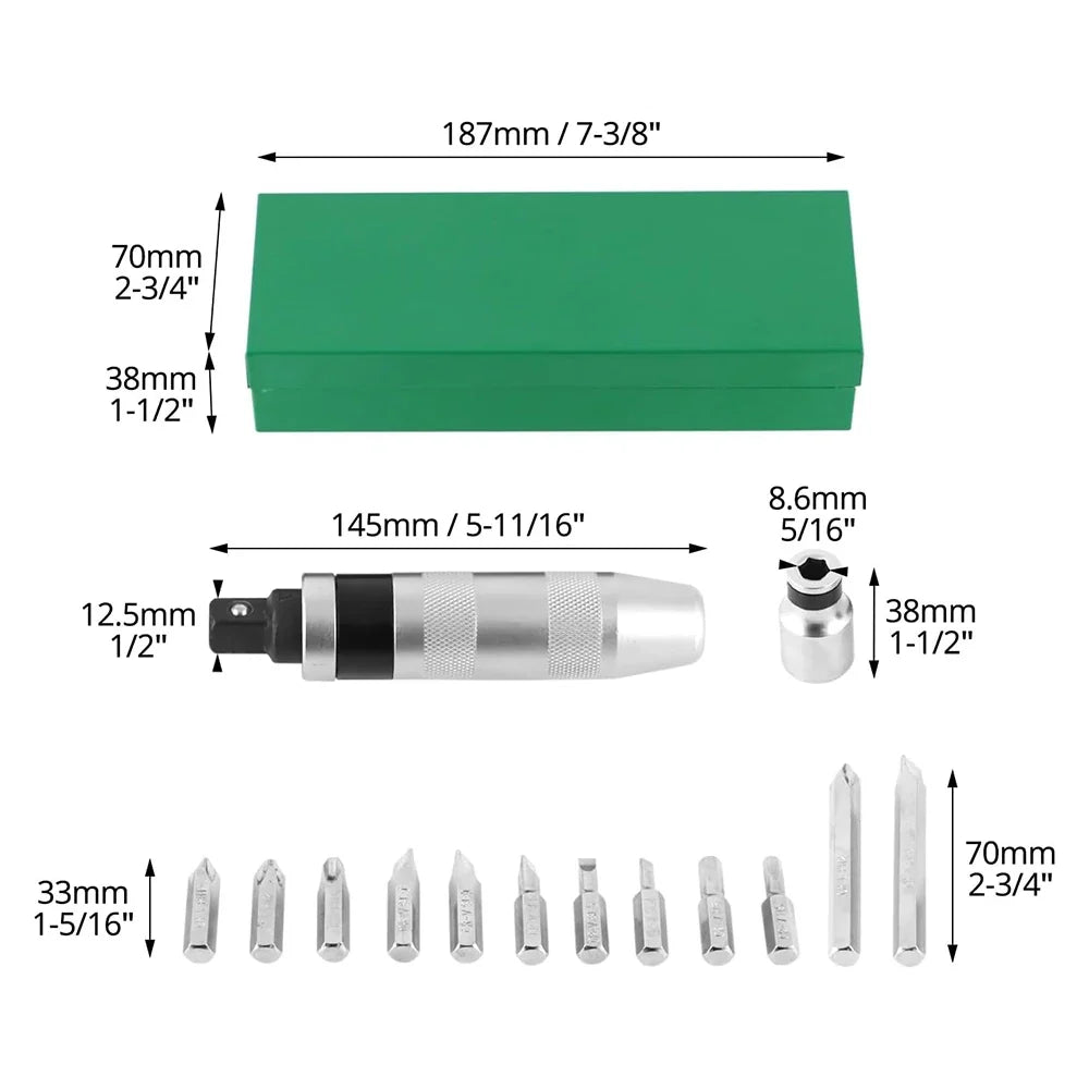 Manual Reversible Impact Screwdriver Set