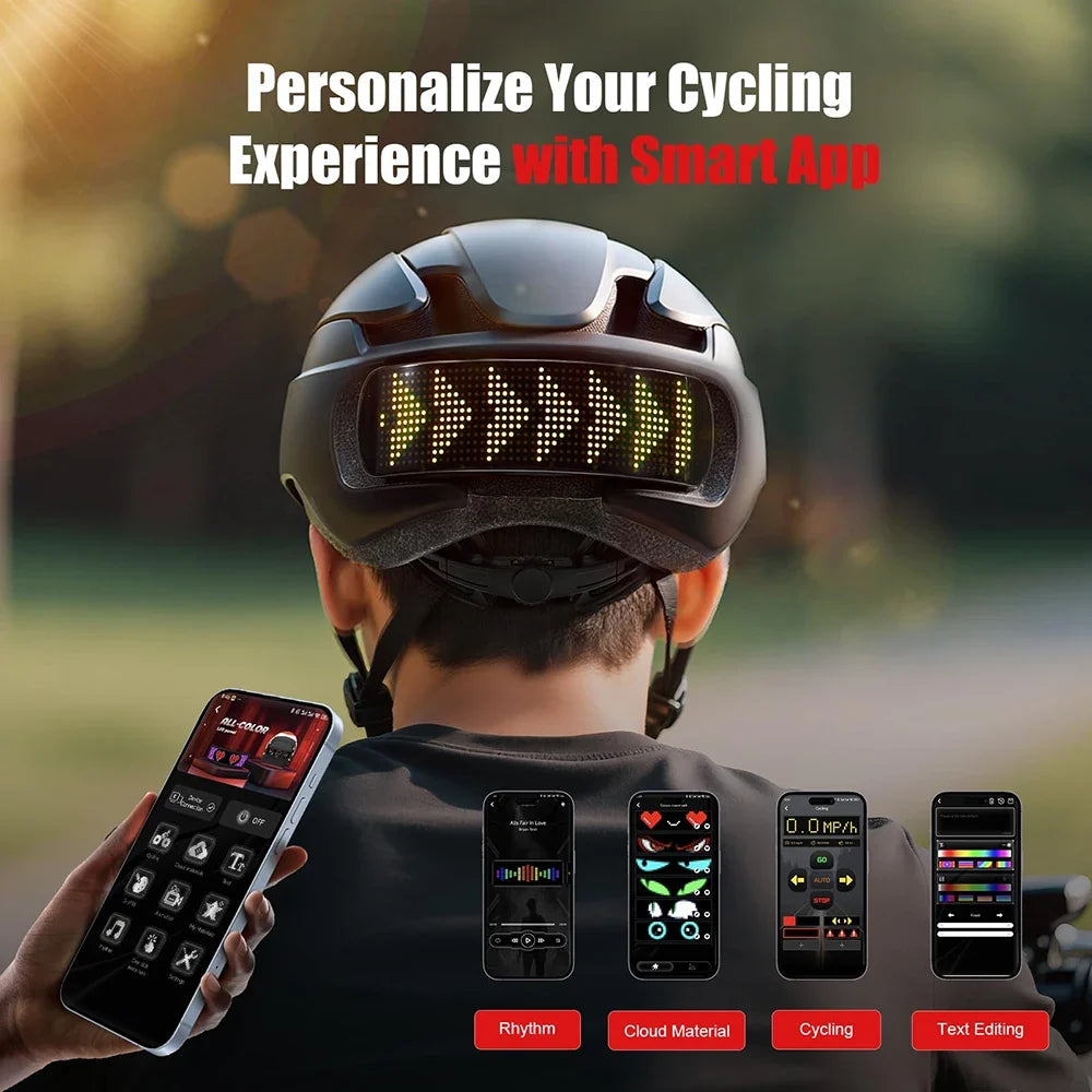 Bike Helmet with LED Display