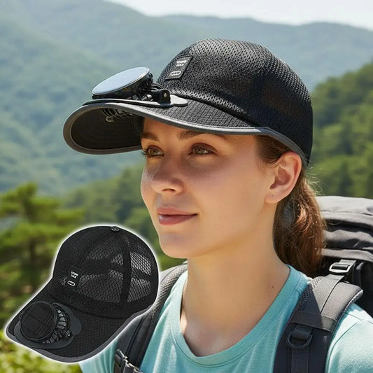 Solar & USB Charging Fan Hat