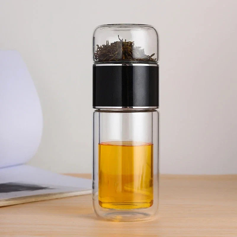 Tea Separation Double-layer Glass Cup