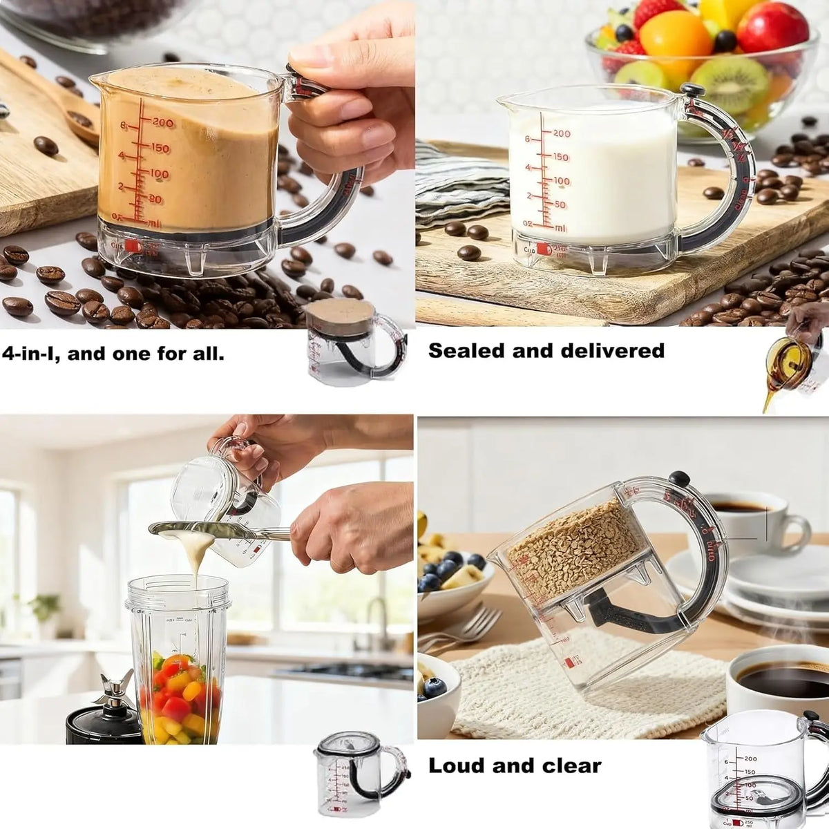 4-IN-1 Adjustable Measuring Cup