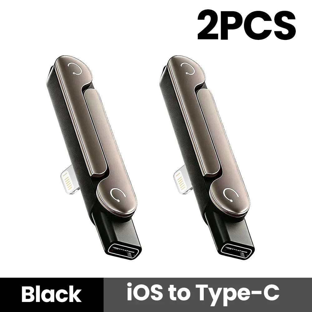 2 in 1 Type C Fast Charging Adapter with Phone Stand