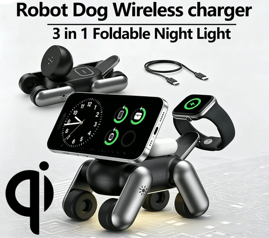 Robot Dog 3-in-1 Wireless Charging Station