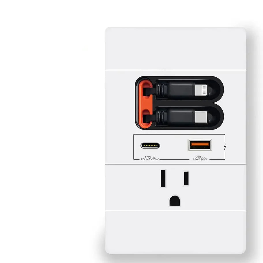 Multifunctional USB Wall Mounted American Socket