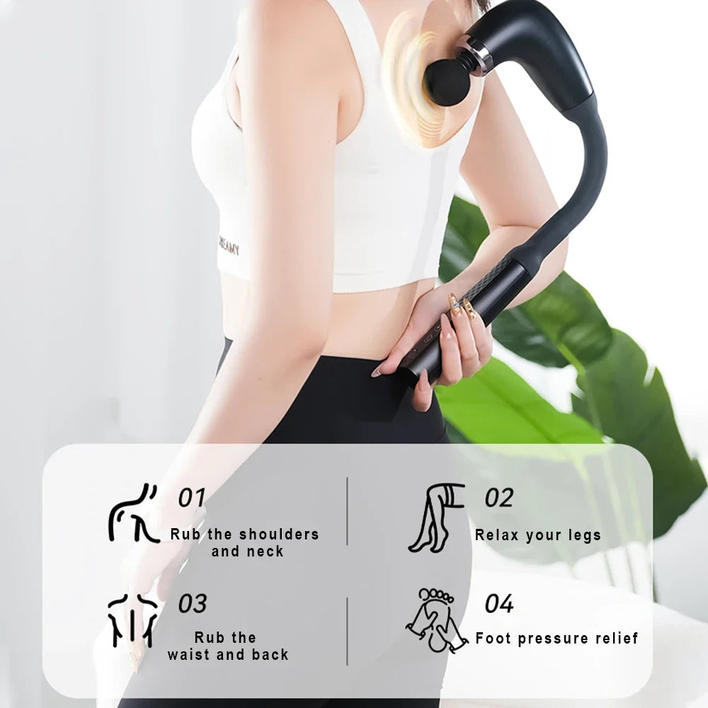 Ergonomic Long-Handle Electric Massager