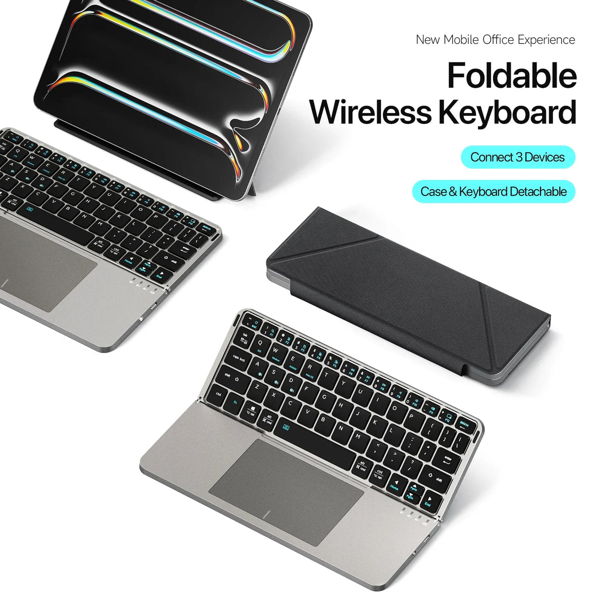 Multifunctional Foldable Bluetooth Keyboard