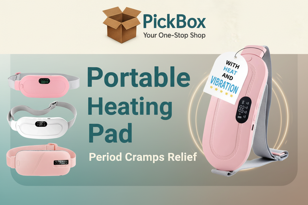 Portable Heating Pad for Period Cramps Relief with Heat & Massage