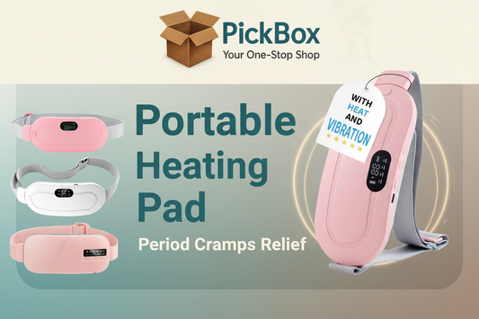 Portable Heating Pad for Period Cramps Relief with Heat & Massage